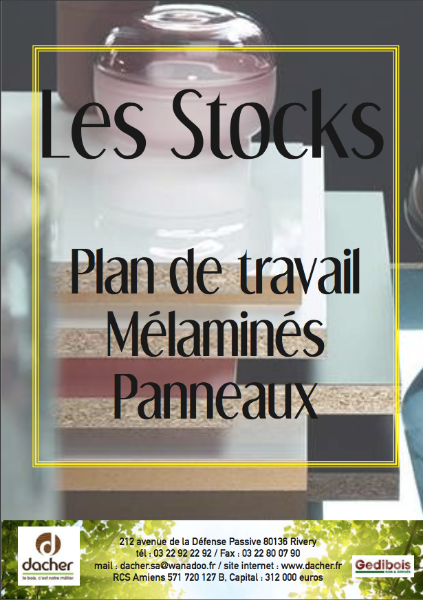 Les stocks de plan de travail : les produits disponibles chez Dacher