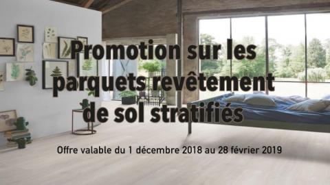 Promotion sur les parquets avec revêtement de sol stratifiés 